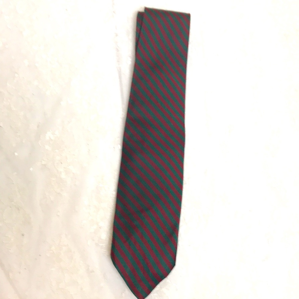 Brooks Brothers Green and Red Striped Silk Tie